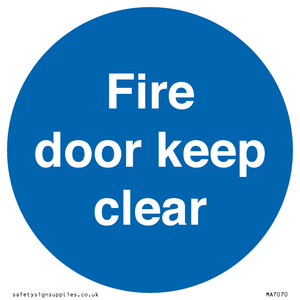 Fire door keep clear