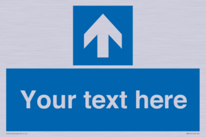 Custom Directional signage blue up arrow 