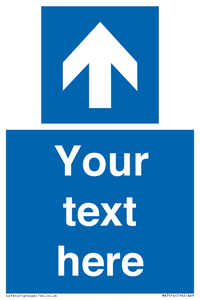Custom Directional signage blue up arrow 