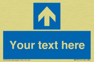 Custom Directional signage blue up arrow 