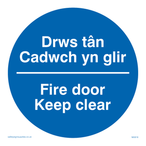 drws tan cadwch yn glir