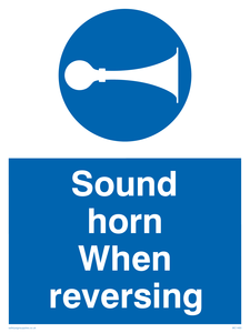 Sound horn when reversing sign 