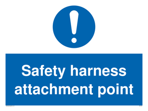 Safety harness attachment point Mandatory Sign 