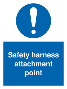 Safety harness attachment point Mandatory Sign 