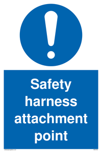 Safety harness attachment point Mandatory Sign