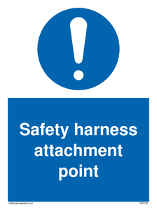 Safety harness attachment point Mandatory Sign