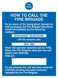 fire action how to call the fire brigade