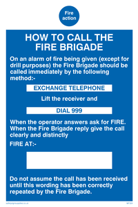 fire action how to call the fire brigade