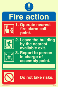 Pictorial fire action no lifts