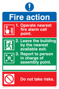 Pictorial fire action no lifts