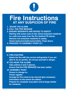 fire instructions for residential buildings