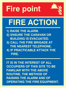 fire point & fire action for portable buildings