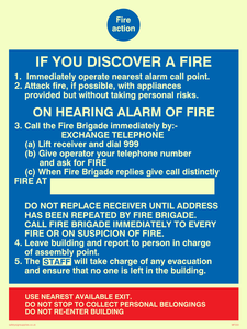 fire action if you discover a fire for hospitals