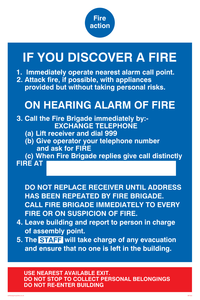 fire action if you discover a fire for hospitals