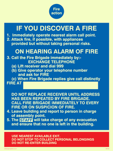 fire action if you discover a fire for hospitals