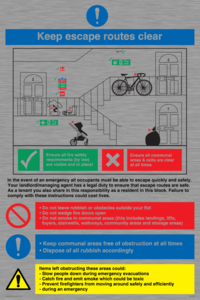 Keep escape routes clear for flats