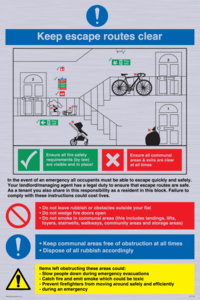 Keep escape routes clear for flats