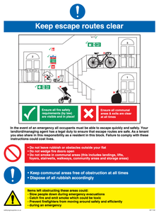 Keep escape routes clear for flats
