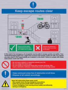 Keep escape routes clear for flats