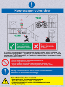 Keep escape routes clear for flats