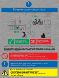 Keep escape routes clear for flats