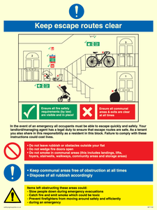 Keep escape routes clear for flats
