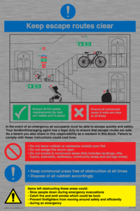 Keep escape routes clear for flats