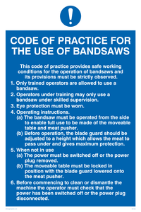 code of practice for bandsaws