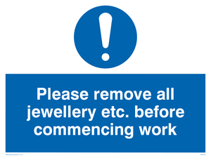 Remove all jewellery for work