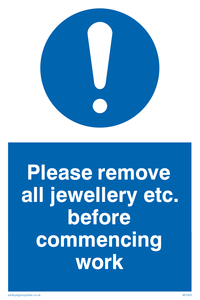 Remove all jewellery for work