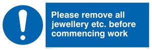 Remove all jewellery for work