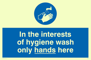 Wash only hands here