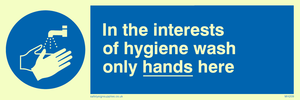 Wash only hands here