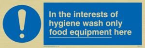 Wash only food equipment here