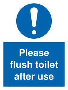 Please flush toilet sign 