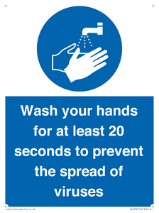 Wash your hands for 20 seconds from Safety Sign Supplies