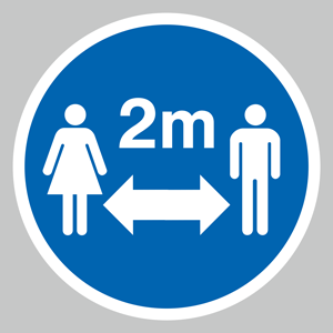 Keep 2m distance symbol floor graphic