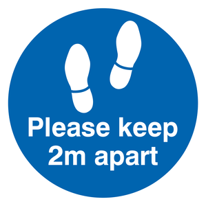 Please keep 2m apart floor graphic