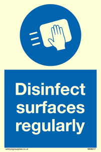 Disinfect surfaces regularly