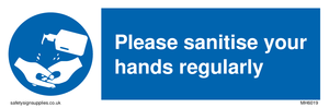 Please sanitise your hands regularly