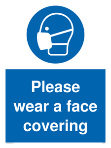 Please wear a face covering sign 