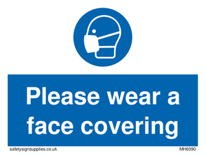 Please wear a face covering sign 