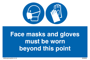 Face masks and gloves must be worn 