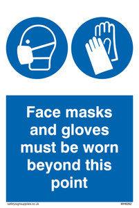 Face masks and gloves must be worn 