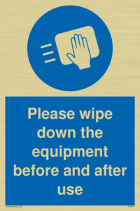Please wipe down the equipment before and after use