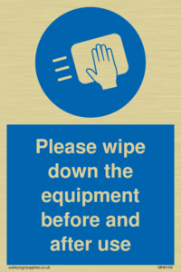Please wipe down the equipment before and after use