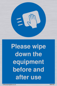 Please wipe down the equipment before and after use