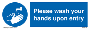 Please wash your hands upon entry sign 