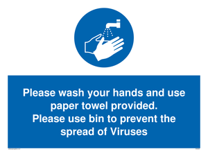 Please wash your hands and use the paper towel provided. 
