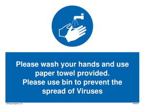 Please wash your hands and use the paper towel provided. 
